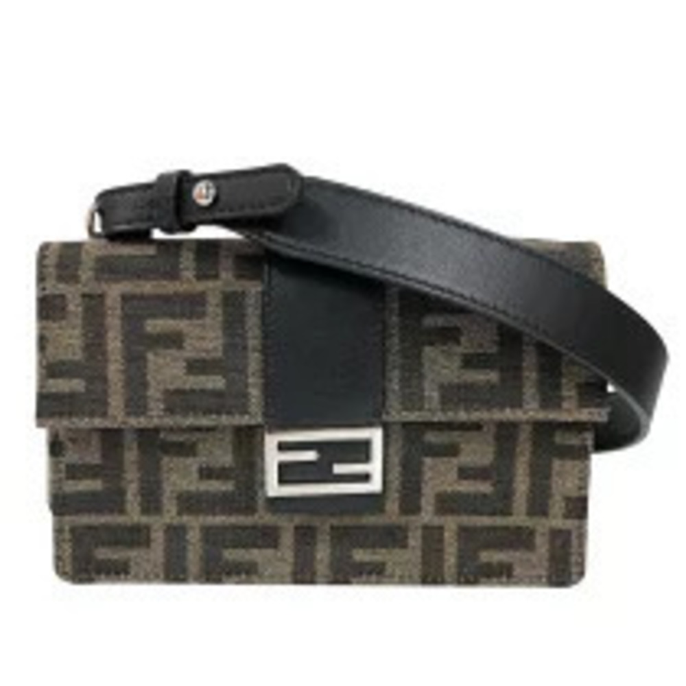 Fendi Zucca Marspio Bucket Shoulder Bag Brown Canvas